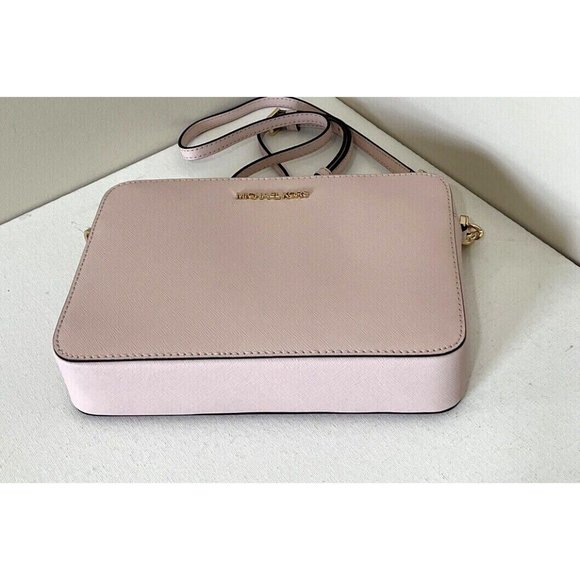 New Michael Kors Jet Set Item Large Zip Chain Crossbody Bag Powder Blush - Picture 3 of 6